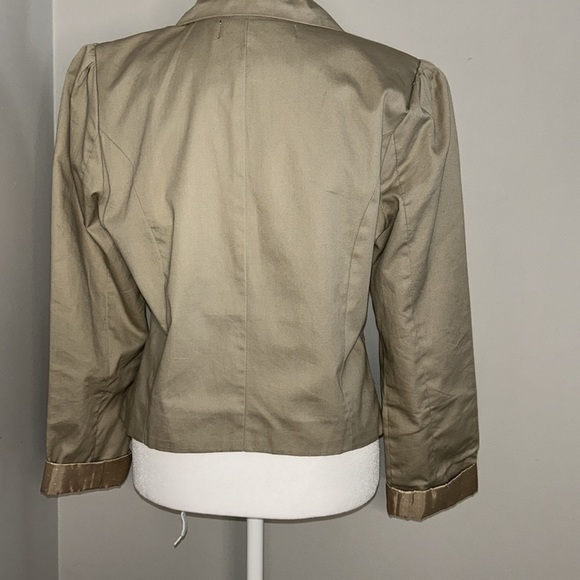Paper Tee Cropped Taupe Blazer Size Large - Picture 5 of 8